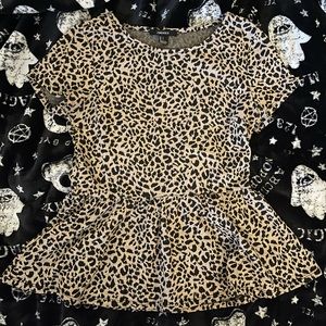 Leopard Print flare top